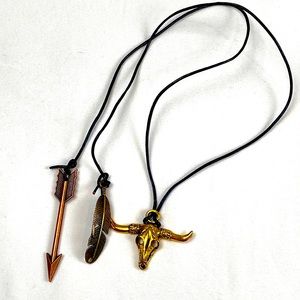 Hat headband wester accents bull skull feather arrow